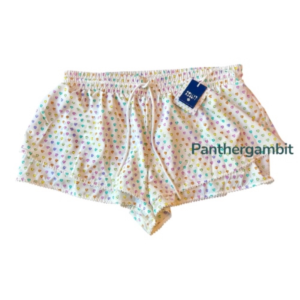 Roller Rabbit X Target Disco Hearts Drawstring Shorts XL NWT White Rainbow - Picture 2 of 6